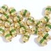 Bead, Gold Plated, Green Accents, Oval 8x4.5mm - 20 each D125