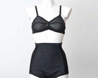 60s Black Sheer bra bullet bra dead stock Vintage