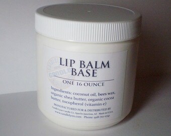 Natural Lip Balm or Lotion Bar Base - 16 oz Jar - Made with Organic Shea and Cocoa Butters