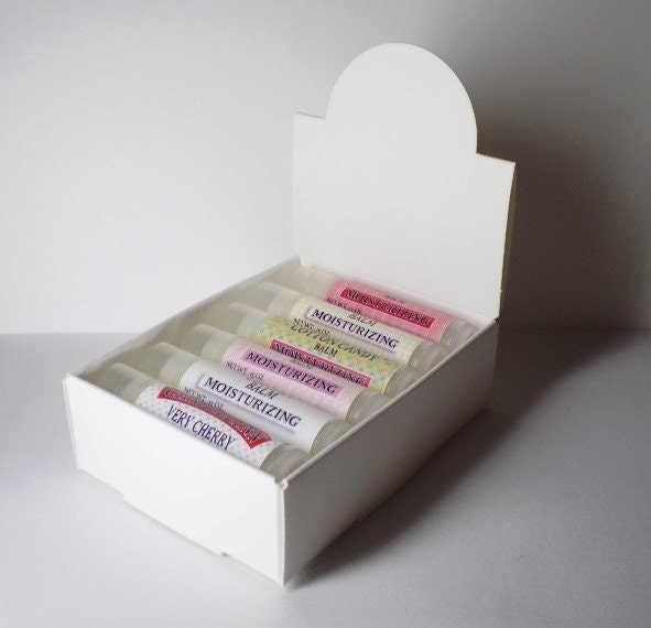 15 White Lip Balm Arched Display Boxes