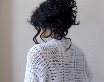 Elegant White Shrug-Knitting Shrug - Any Season-White Bolero-New Item