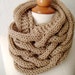 Cowl/ Capelet/ Shoulder Warmer Light Brown Thick Acrylic