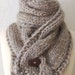 Chunky Scarf Knit Warm Cowl Autumn Winter Cabled in Light Brown/ Grey