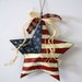 Patriotic, Americana, Hand Painted, Rusty 3-Dimensional Puffy Star, 7 Inches
