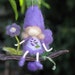 Needle felted little flower fairy on a seed - waldorf inspired