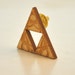 Zelda Triforce birchwood brooch fanart triangle geometric with lace engraving