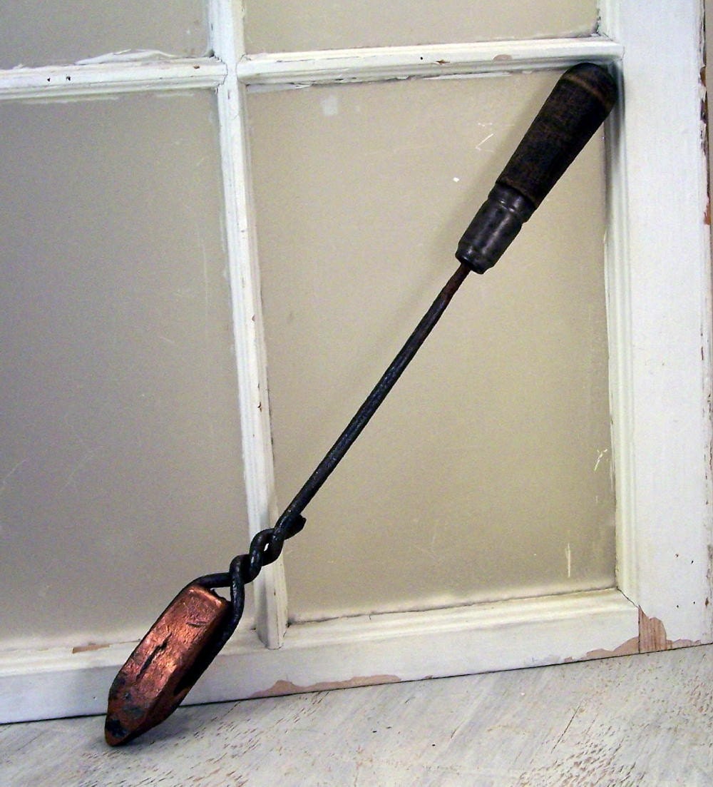 Large Antique Copper Soldering Iron