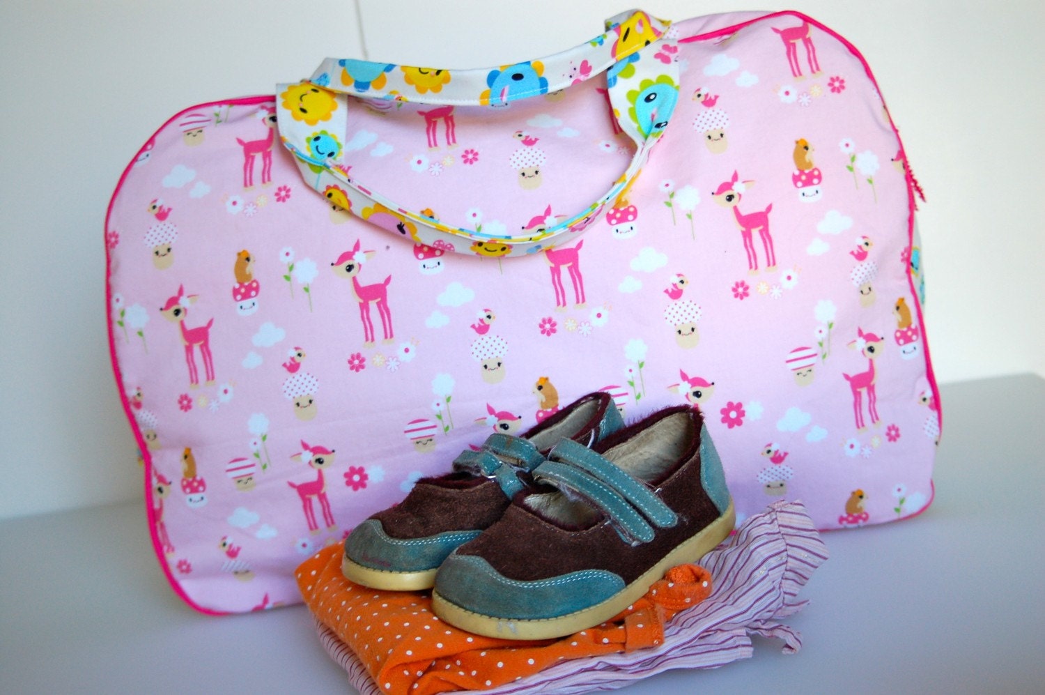 child's duffle bag cute deer by AmyDunnDesigns on Etsy