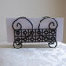 Vintage Metal Black Letter Napkin Holder Mid Century Modern Geometric Squares