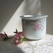 Vintage Flower Pot Planter Cache Pot Porcelain White Pink Peonies Flowers by FTD Japan