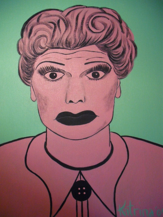 Lucy in Pink Lucille Ball Pop Art Painting