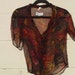 Vintage 1980's Sheer Floral Button Down Blouse Short Sleeved Women's Small