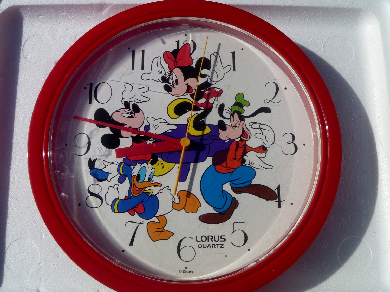 Vintage 90's Disney Wall Clock with Mickey and Minnie