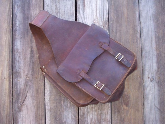 Vintage Leather Saddle Bags Saddlebags Rustic Western