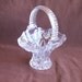 Vintage Crystal Glass Basket Lead Crystal Basket Frosted Butterfly Home Decor Candy Dish Hofbauer 1986 1980s
