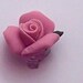 Button China Rose Strawberry Pink Rose Porcelain