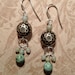 Antiqued Silver Flower, Turquoise and Aquamarine Earrings