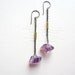 Amethyst Statement Earrings Simple Vintage Brass Oxidized Sterling Silver Earwire February Birthstone - After Hours