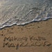 Beach Writing Love Names in the Sand at the Jersey Shore