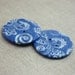 French Blue Buttons / Filigree / Medium / one pair (two)