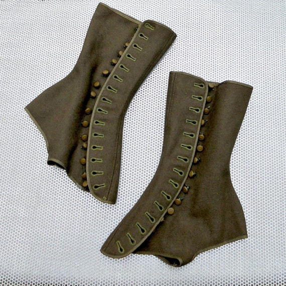 Steampunk Gaiters Gaiters Spats WW1 Military Wool Spats