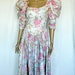 Vintage Bridesmaid Dress - Floral Maxi Dress - Pink Dress - The 80s Prom Dresses - Medium Size 8
