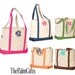 Personalized TEACHER GIFT Idea - Canvas Beach Tote Bags- Monogrammed Beach Bag from The Palm Gifts - Select Color