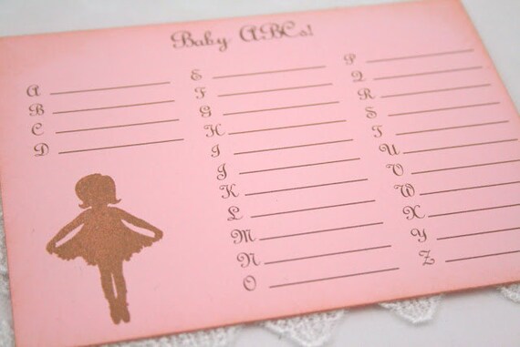 Ballerina Baby ABC's Baby Shower Game by SeasonalDelightsBaby