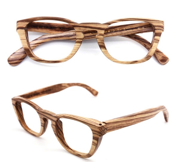 Items similar to handmade zebra wood eyeglasses 1104 c14 ...