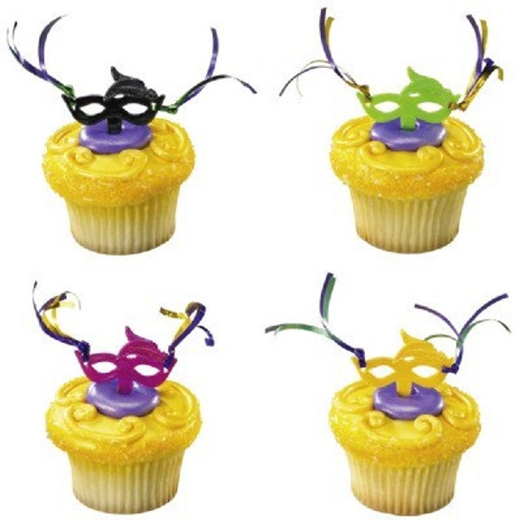 mardi gras cupcake decorations