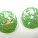Vintage Lime or Seafoam Green Confetti Lucite Clip On Earrings Round Disc