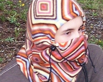 Multi colored Adult Fleece Balaclava Hat - Ski Mask - Winter Hat - Gift For Her - Gift For Him - Gift For Dad - Birthday Gift