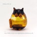 Brown and amber hollow cat bead 21