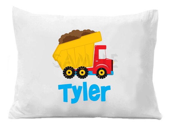 Dump Truck Pillow Case , Personalized Dump Truck Pillowcase Il_570xn