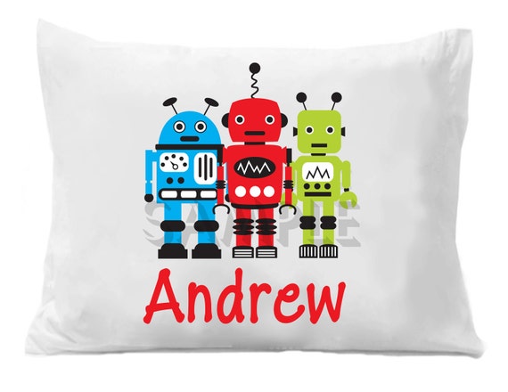 Robot Pillowcase Robot Personalized Pillow Case Il_570xn