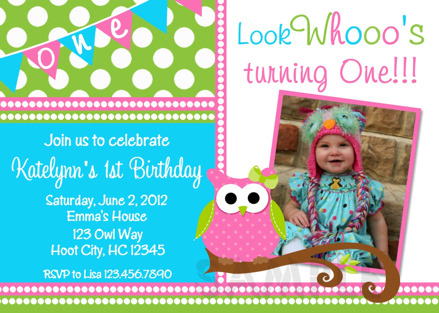 Owl 1St Birthday Invitations 7