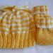 Baby Hat and Bootie Set 0-3 mo. Yellow and Cream Knitted Set