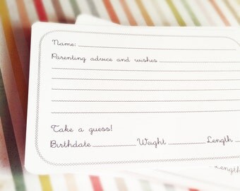 Parenting Advice and Wishes Guest Book Alternative Cards - Bridal Shower Activity - Gender Neutral