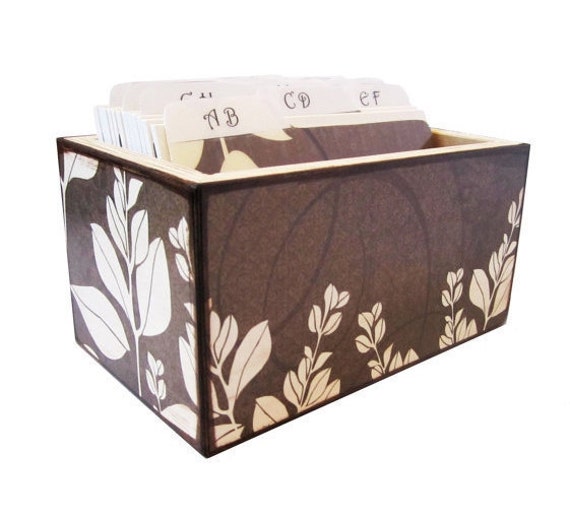 Items similar to Wedding Guest Book Box With Dividers and 100 4x6 Guest Cards Brown and Beige