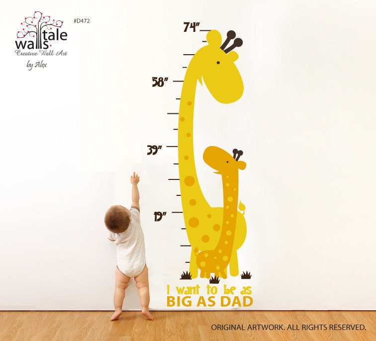 Growth Chart decal Height chart wall decal with by wallstaledecor