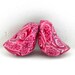 Red Rose Valentine Love Bird Beads - Handmade Polymer Clay