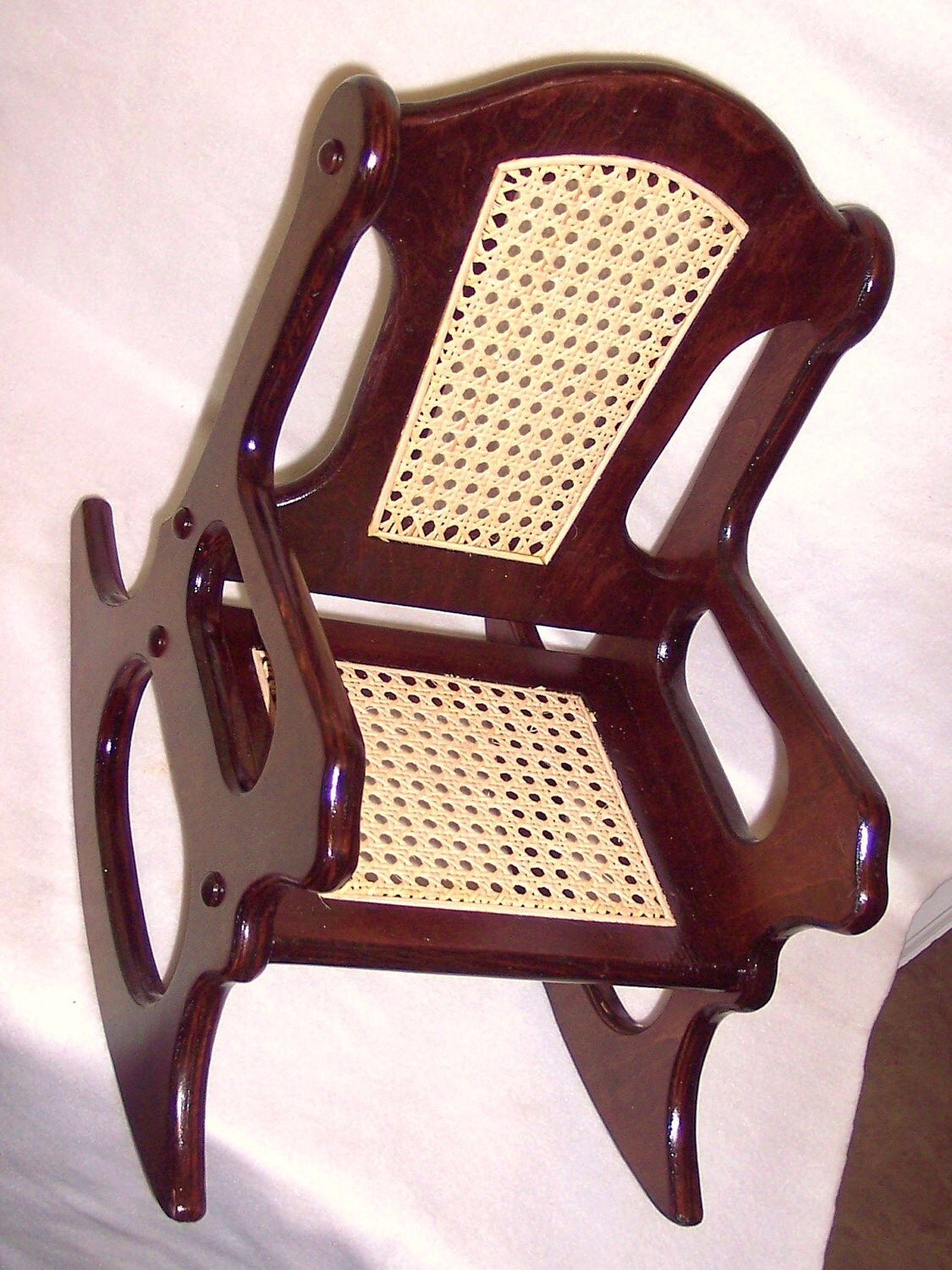 Wooden Rocking Chair Mahogany and Cane