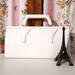 Valérie, French Vintage, 1950s White Leather, Envelope, Mad Men Style Evening Purse Handbag