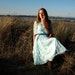 Meredithe, French Vintage Egg-shell Blue 1950s Antique Lace, Alternative Wedding Dress from Paris
