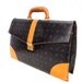 Workin Girl, French Vintage, Black and Tan Leather Briefcase Handbag, iPad Case, from Paris