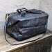 SALE Vintage Authentic Ungaro Black Leather Subtle Pattern Zip Around Toiletry Doctors Bag w/Shoulder Strap
