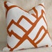 Zimba Decorative Pillow - F. Schumacher - 20 inch - Orange - Pattern on BOTH SIDES - Designer Pillows - Designer Fabric