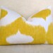 Ogee Ikat Linen Decorative Designer Lumbar Pillow - Yellow - 10x20 inch - IKAT - Accent Pillow - Decorative Pillow - Deisgner Fabric