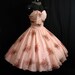 Vintage 1950's 50s STRAPLESS Bombshell Pink Floral Roses Chiffon Organza Party Prom WEDDING Dress Gown