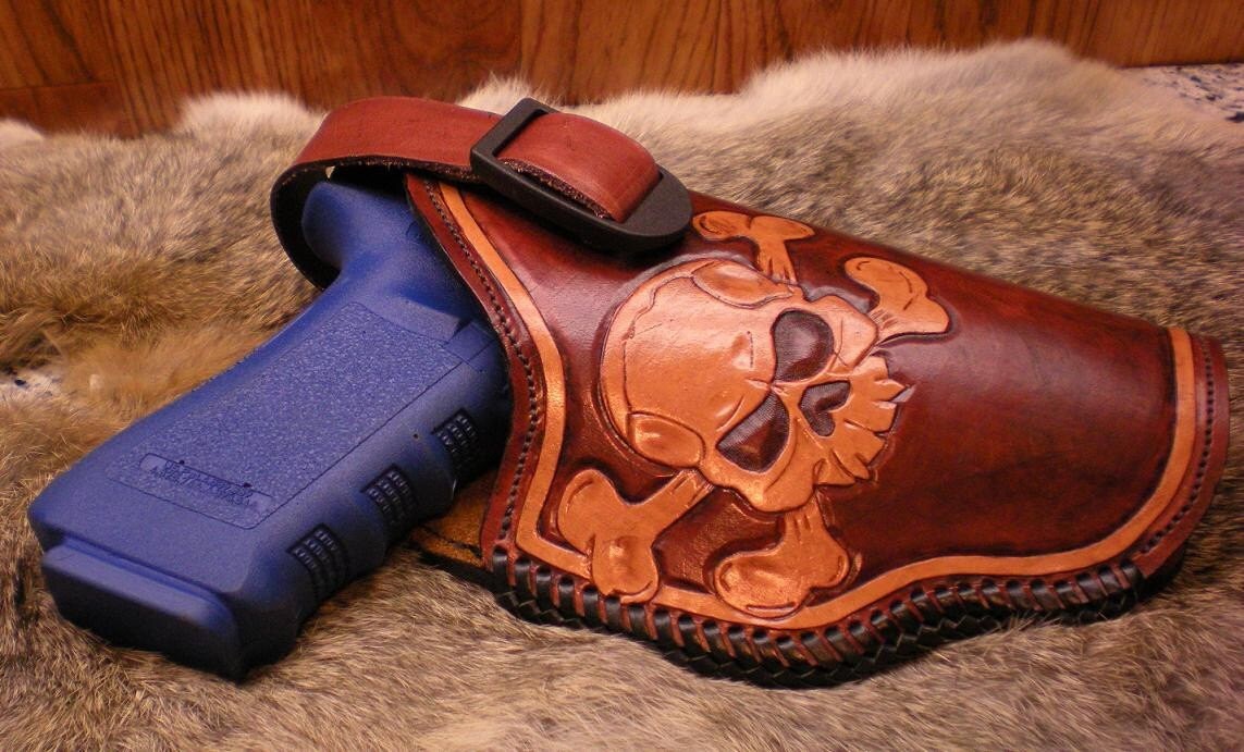 Skull Leather Holster for Large Frame Automatic